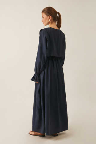 Deren Modal Dress Navy Blue - 14