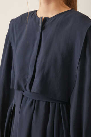 Deren Modal Dress Navy Blue - 11