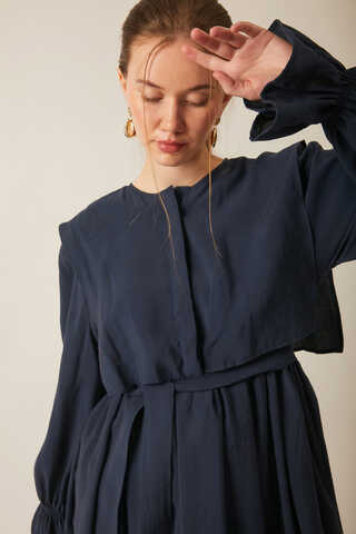 Deren Modal Dress Navy Blue - 12