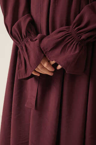 Deren Modal Elbise Bordo - 8
