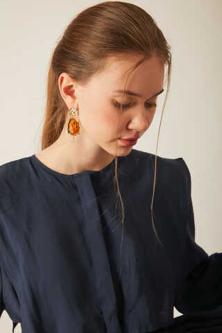 Deren Modal Elbise Lacivert - 13