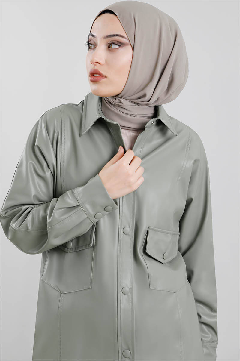 Deri Gömlek Ceket Mint