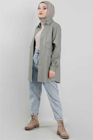 Deri Gömlek Ceket Mint - 2