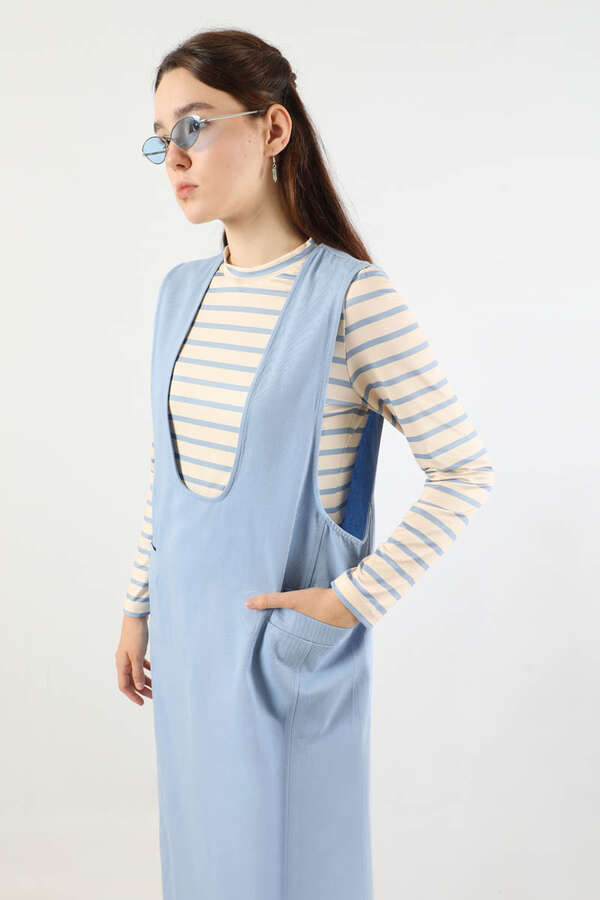 Derin Yaka Jile Takım Bebe Mavisi - 5