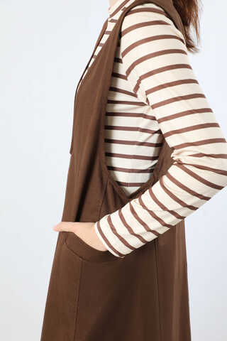 Derin Yaka Jile Takım Kahverengi - 4