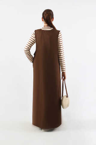 Derin Yaka Jile Takım Kahverengi - 6