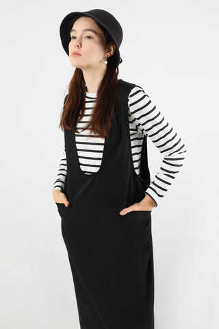 Derin Yaka Jile Takım Siyah - 2