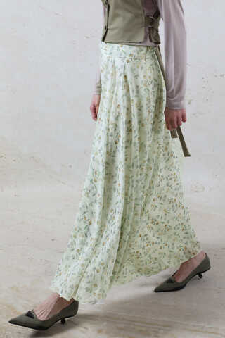 Desenli Asimetrik Etek Yeşil - 3