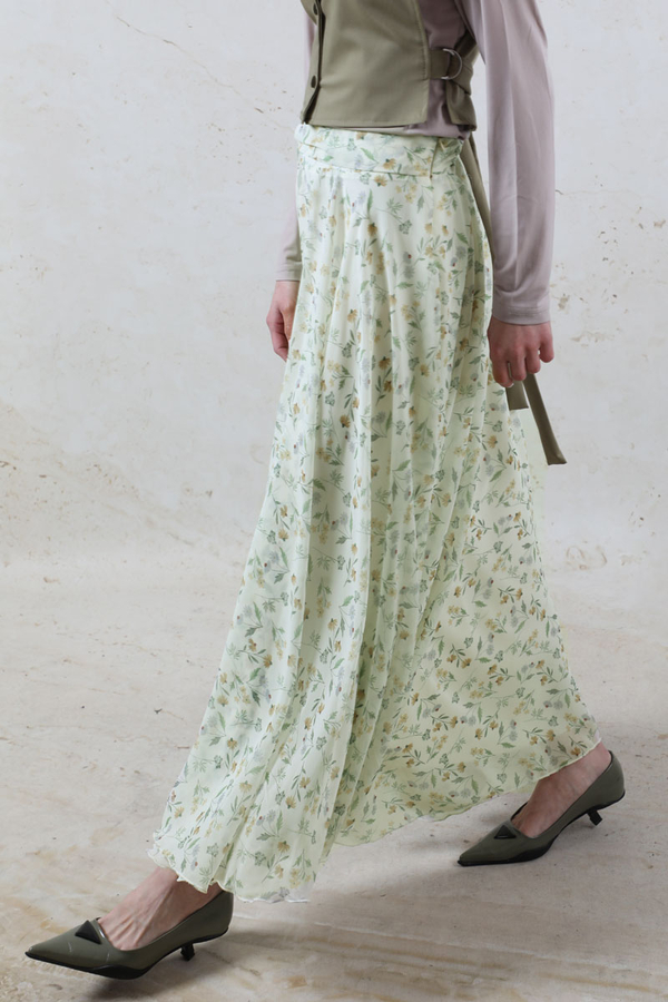 Desenli Asimetrik Etek Yeşil - 3