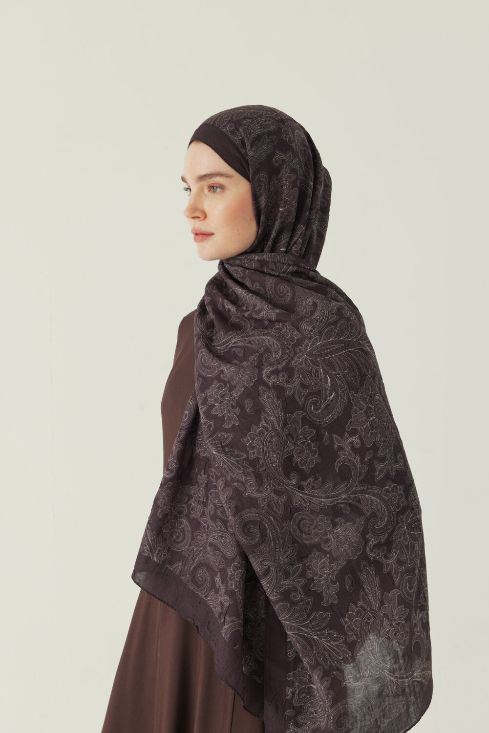 Desenli Bambu Şal Acı Kahve - 2