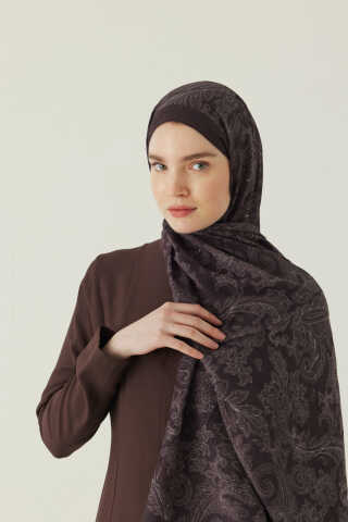 Desenli Bambu Şal Acı Kahve - 1