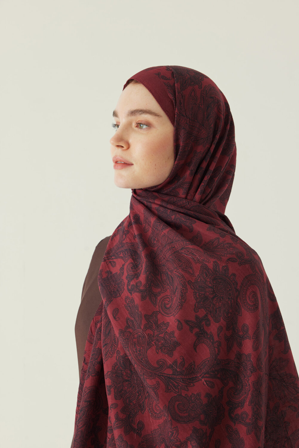 Desenli Bambu Şal Kırmızı - 2