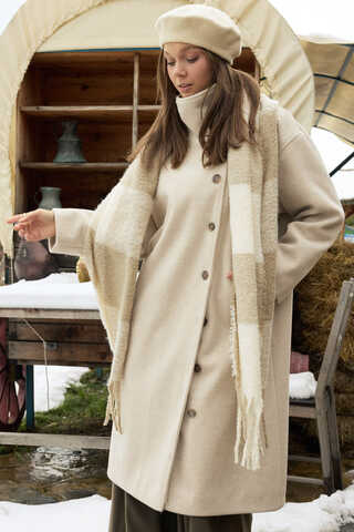 Desenli Buklet Atkı Vizon - 2