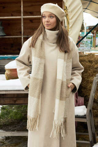 Desenli Buklet Atkı Vizon - 3