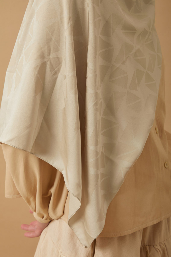 Desenli Jakar Şal Bej - 4