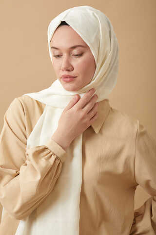 Desenli Jakar Şal Ekru - 2