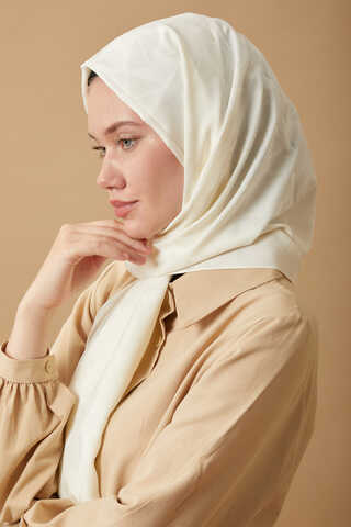 Desenli Jakar Şal Ekru - 4