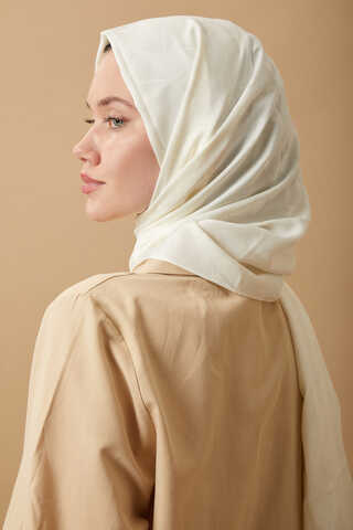 Desenli Jakar Şal Ekru - 5