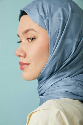 Desenli Jakar Şal İndigo - 6