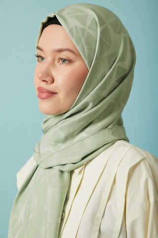 Desenli Jakar Şal Mint - 2