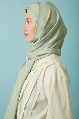 Desenli Jakar Şal Mint - 4