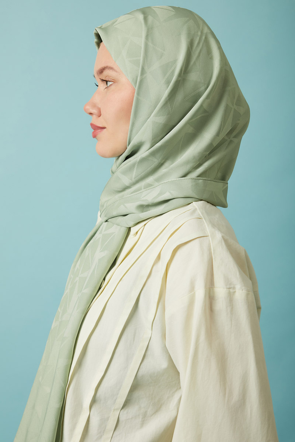 Desenli Jakar Şal Mint - 4