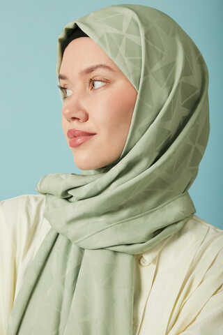 Desenli Jakar Şal Mint - 5