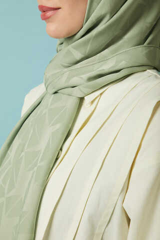 Desenli Jakar Şal Mint - 6