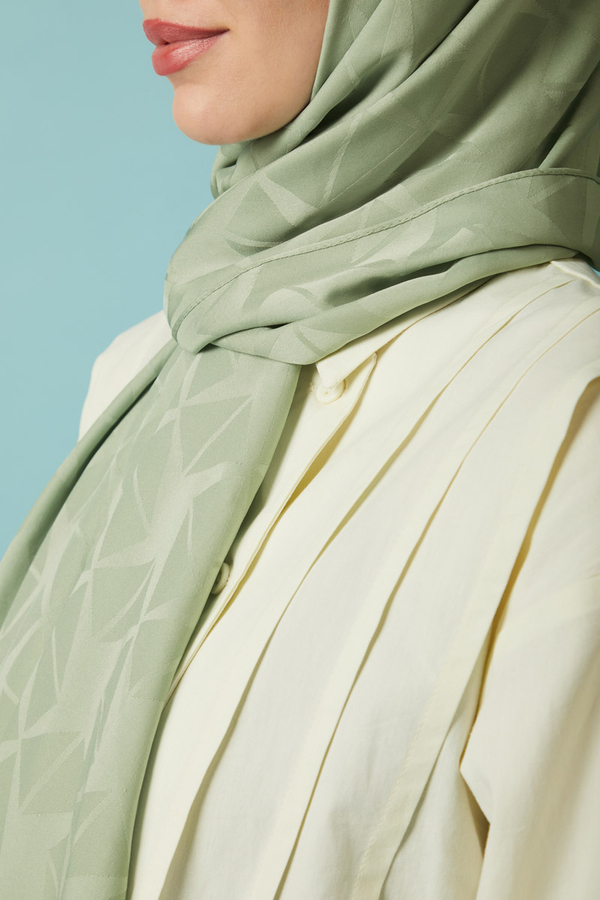 Desenli Jakar Şal Mint - 6