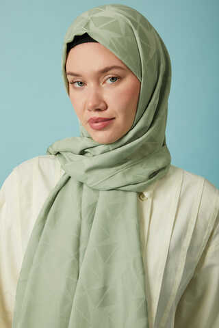 Desenli Jakar Şal Mint - 1