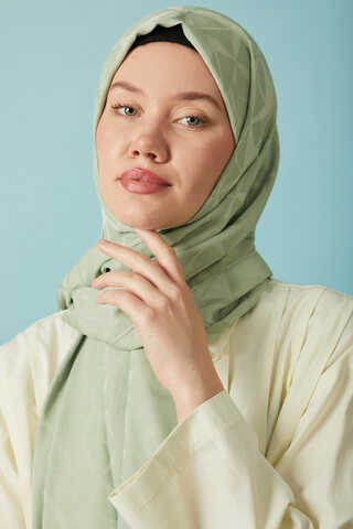 Desenli Jakar Şal Mint - 7