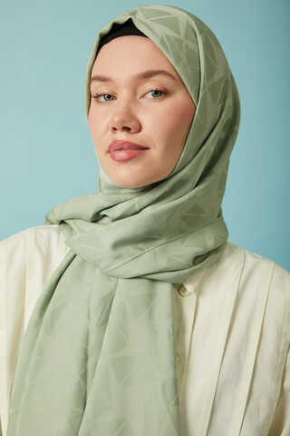 Desenli Jakar Şal Mint - 8