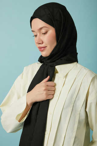 Desenli Jakar Şal Siyah - 3