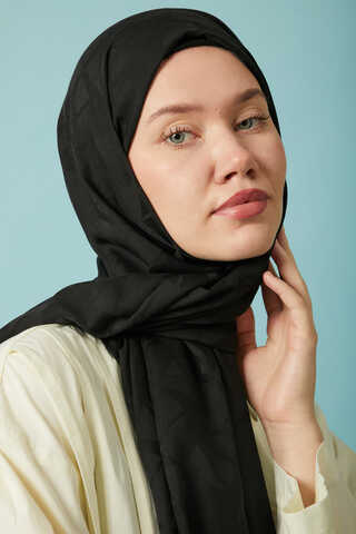 Desenli Jakar Şal Siyah - 1