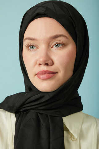 Desenli Jakar Şal Siyah - 6