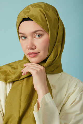 Desenli Jakar Şal Yağ Yeşili - 2