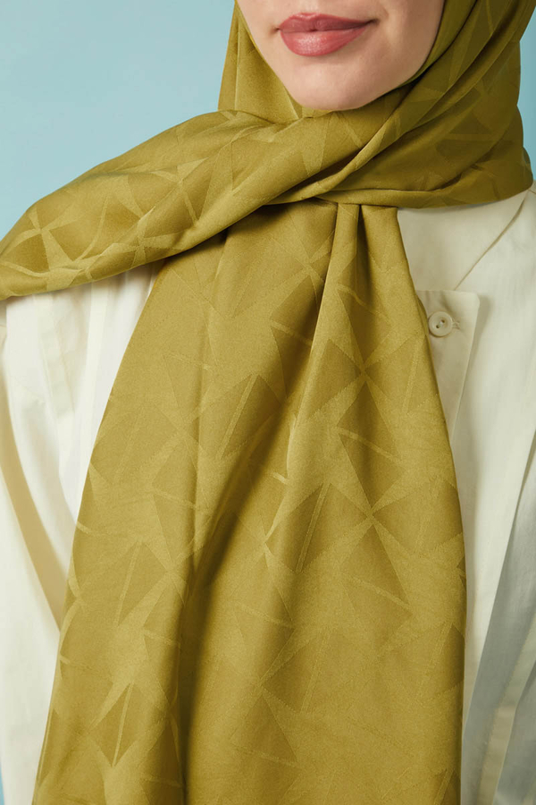 Desenli Jakar Şal Yağ Yeşili - 3