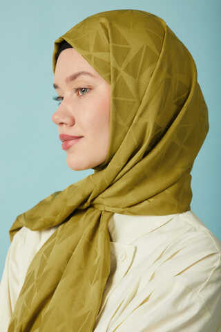 Desenli Jakar Şal Yağ Yeşili - 4