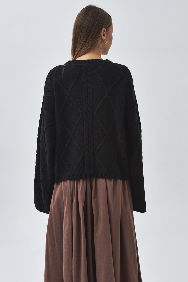 Diamond Knit Sweater Black - 5