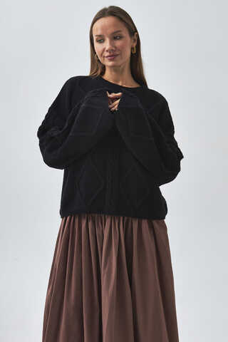 Diamond Knit Sweater Black - 4