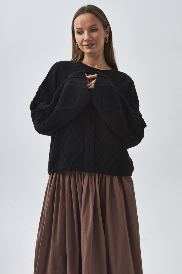 Diamond Knit Sweater Black - 4