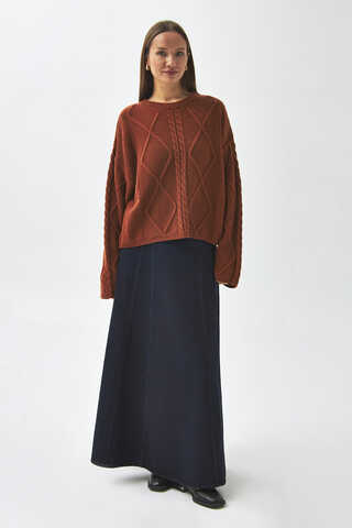 Diamond Knit Sweater Brick - 5