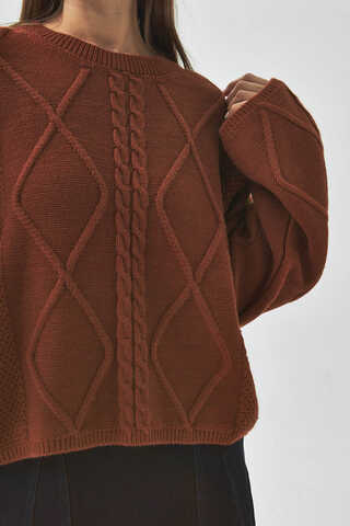 Diamond Knit Sweater Brick - 6