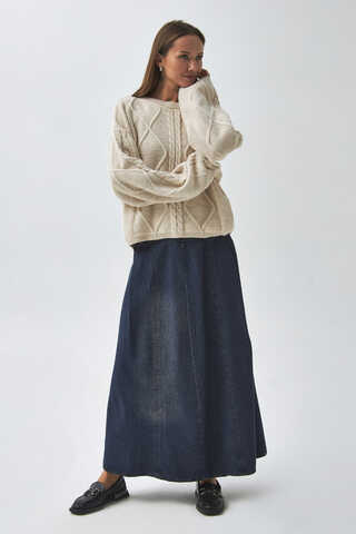 Diamond Knit Sweater Cream - 2