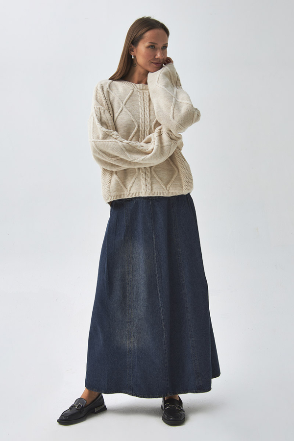 Diamond Knit Sweater Cream (1)