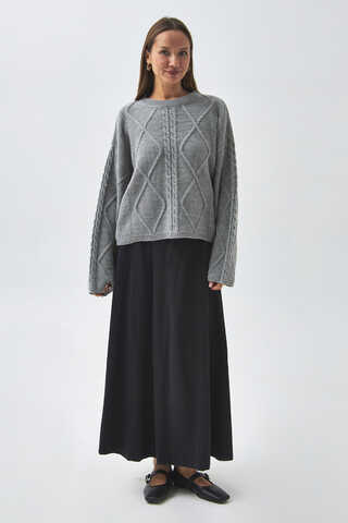 Diamond Knit Sweater Grey - 3