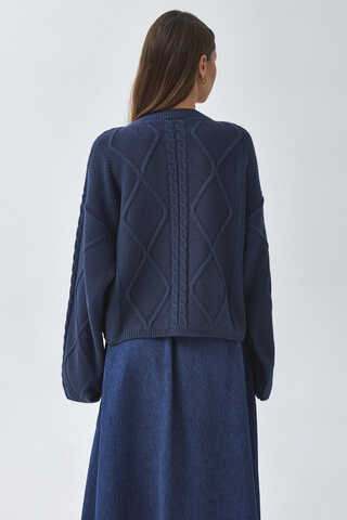 Diamond Knit Sweater Indigo - 4
