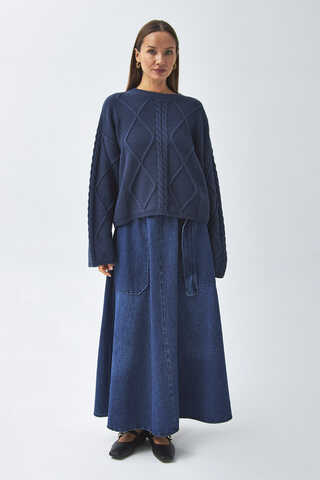 Diamond Knit Sweater Indigo - 3