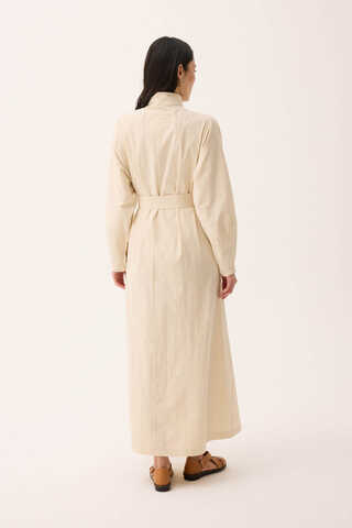 Dik Yaka Düğmeli Elbise Taş - 12