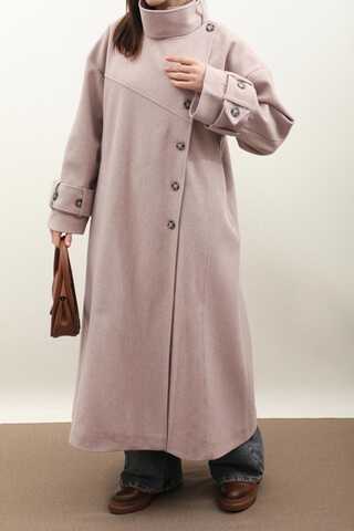 Dik Yaka Kruvaze Kaban Açık Vizon - 1